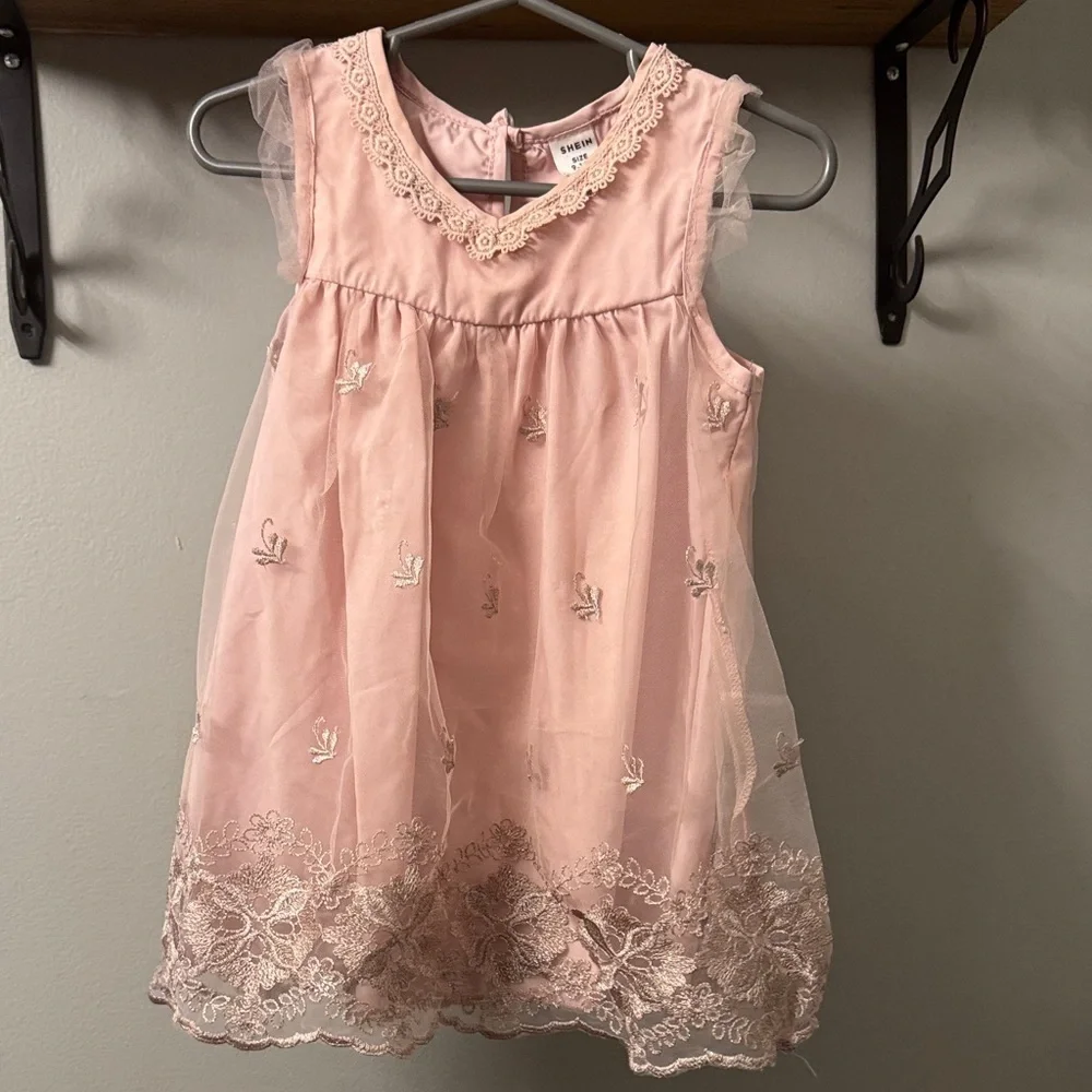 Baby Girls Pink Lace Dress